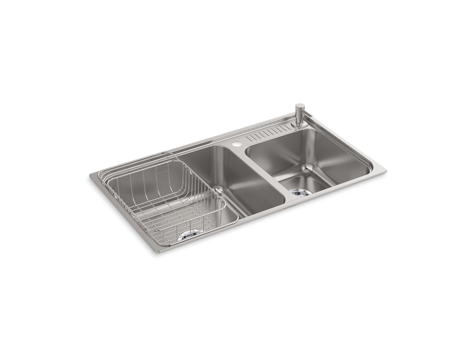 Cuff™ 32"大小槽上崁/下崁廚房水槽 | 23053T-2HD | KOHLER