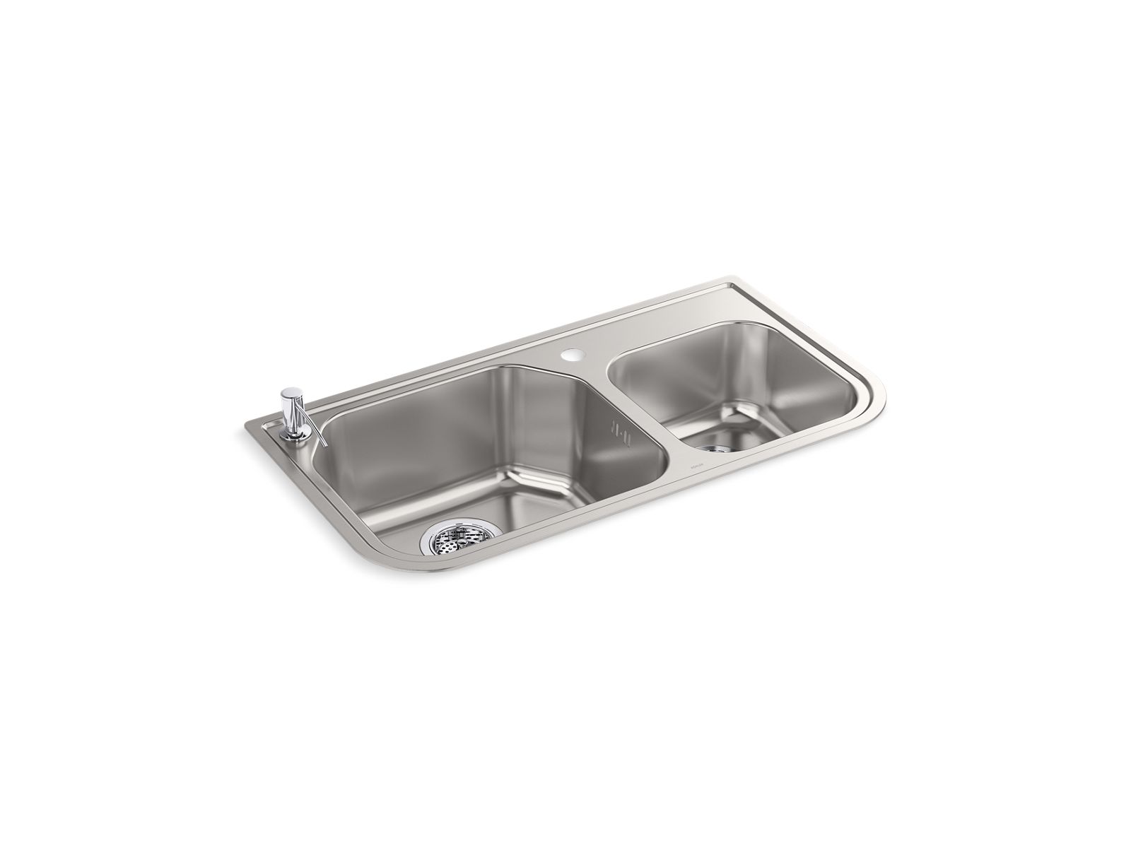 Eolia™ 31"大小槽上崁/下崁廚房水槽 | 3583T-2SD | KOHLER