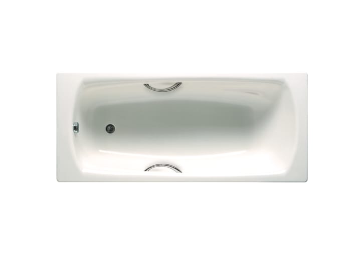 Rectangular steel bath with anti-slip base