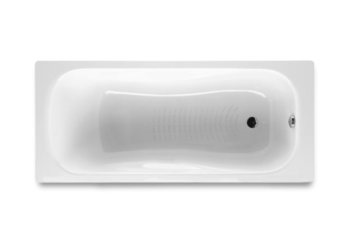 Rectangular steel bath with anti-slip base