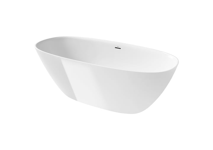 Stonex® oval bathtub with click-clack waste