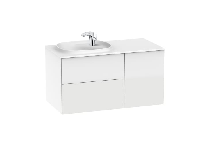 Unik (base unit with two drawers, one door and SURFEX® basin on the left)