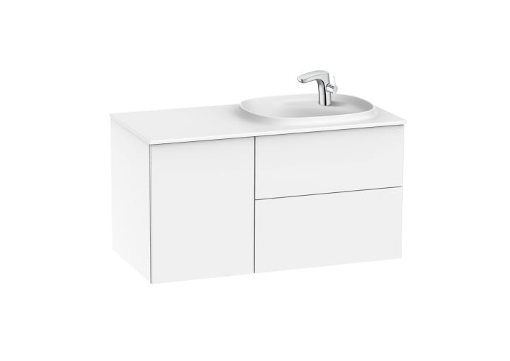 Unik (base unit with two drawers, one door and SURFEX® basin on the right)