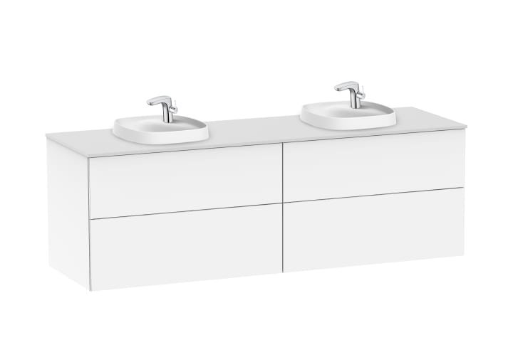 Base unit for two in countertop basins
